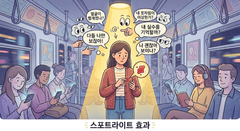 스포트라이트 효과란 사람들은 생각보다 나에게 관심이 없다