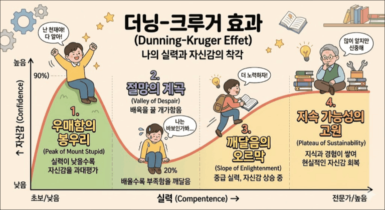 더닝 크루거 효과 뜻과 예시, 내가 아는 것이 착각일 수 있는 이유