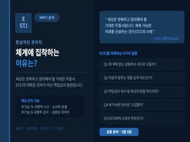 mbti-estj을 설명한 사진